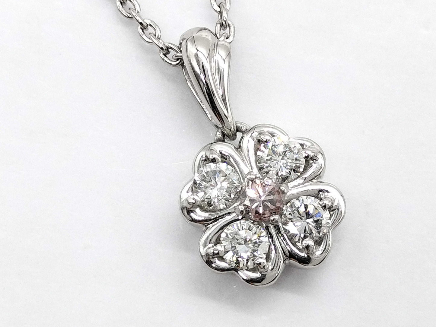 PD0.096ct D0.41ct Pt900/Pt850 6.5g Necklace