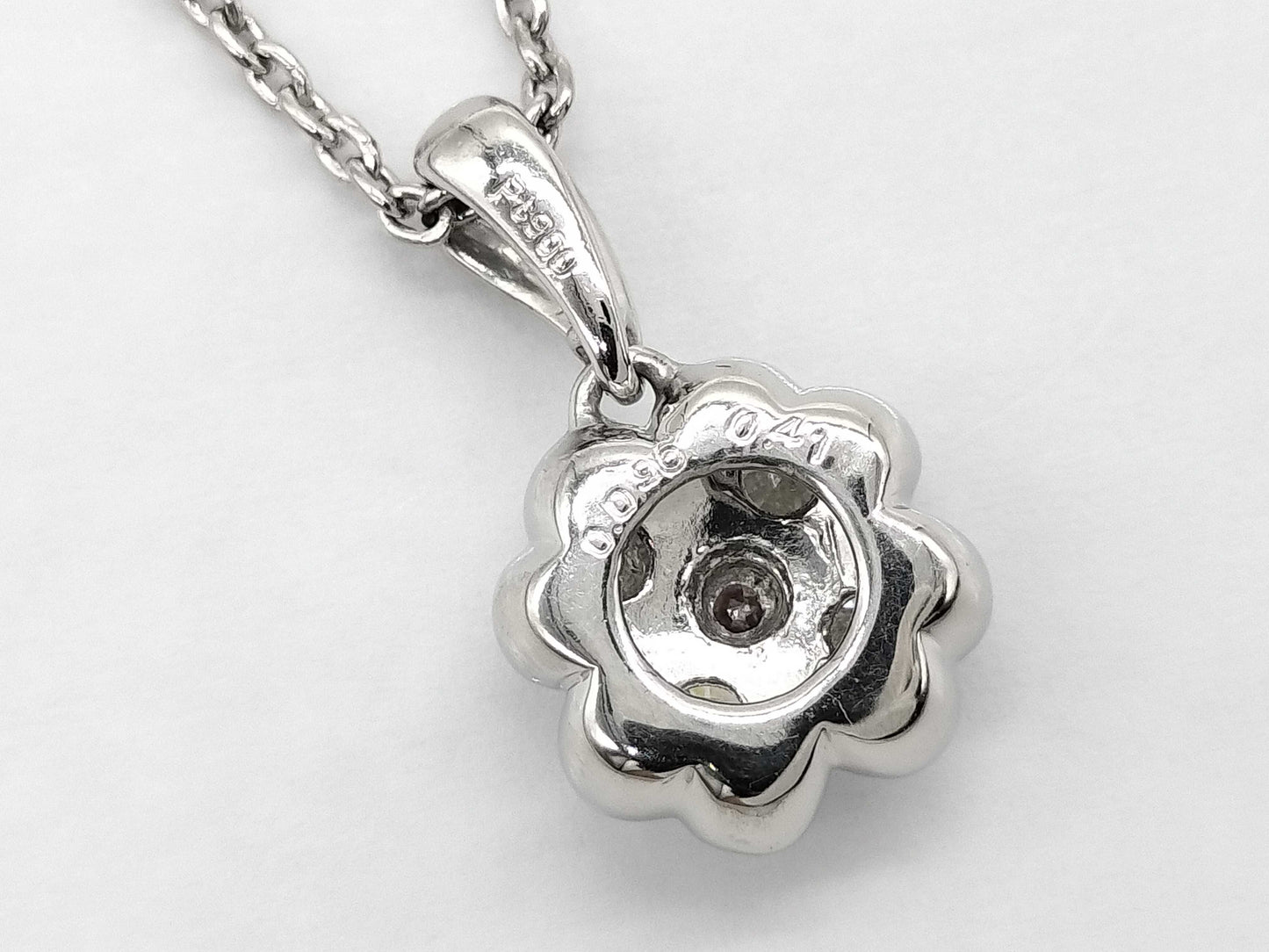 PD0.096ct D0.41ct Pt900/Pt850 6.5g Necklace