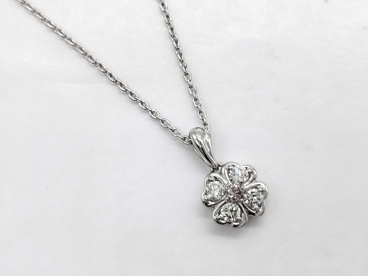 PD0.096ct D0.41ct Pt900/Pt850 6.5g Necklace
