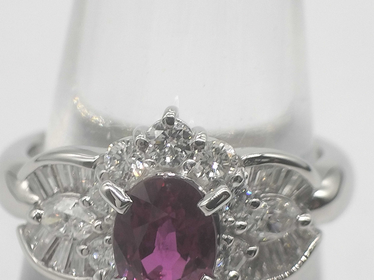 R1.15ct D0.75ct Pt900 6.8g Ring