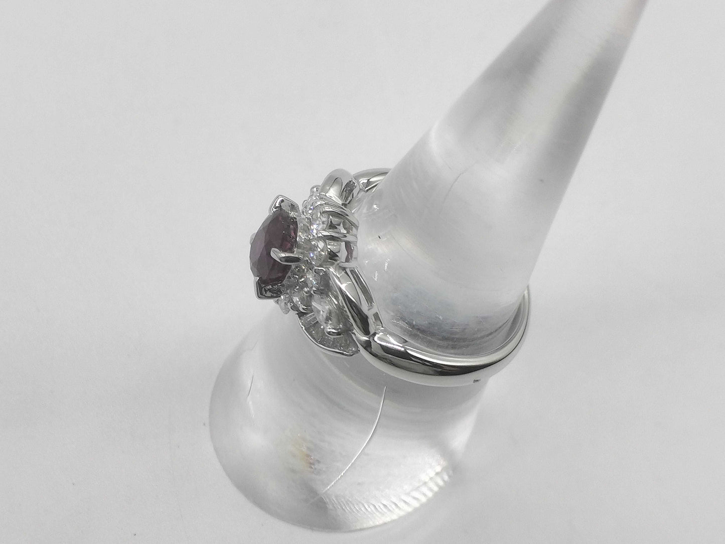 R1.15ct D0.75ct Pt900 6.8g Ring