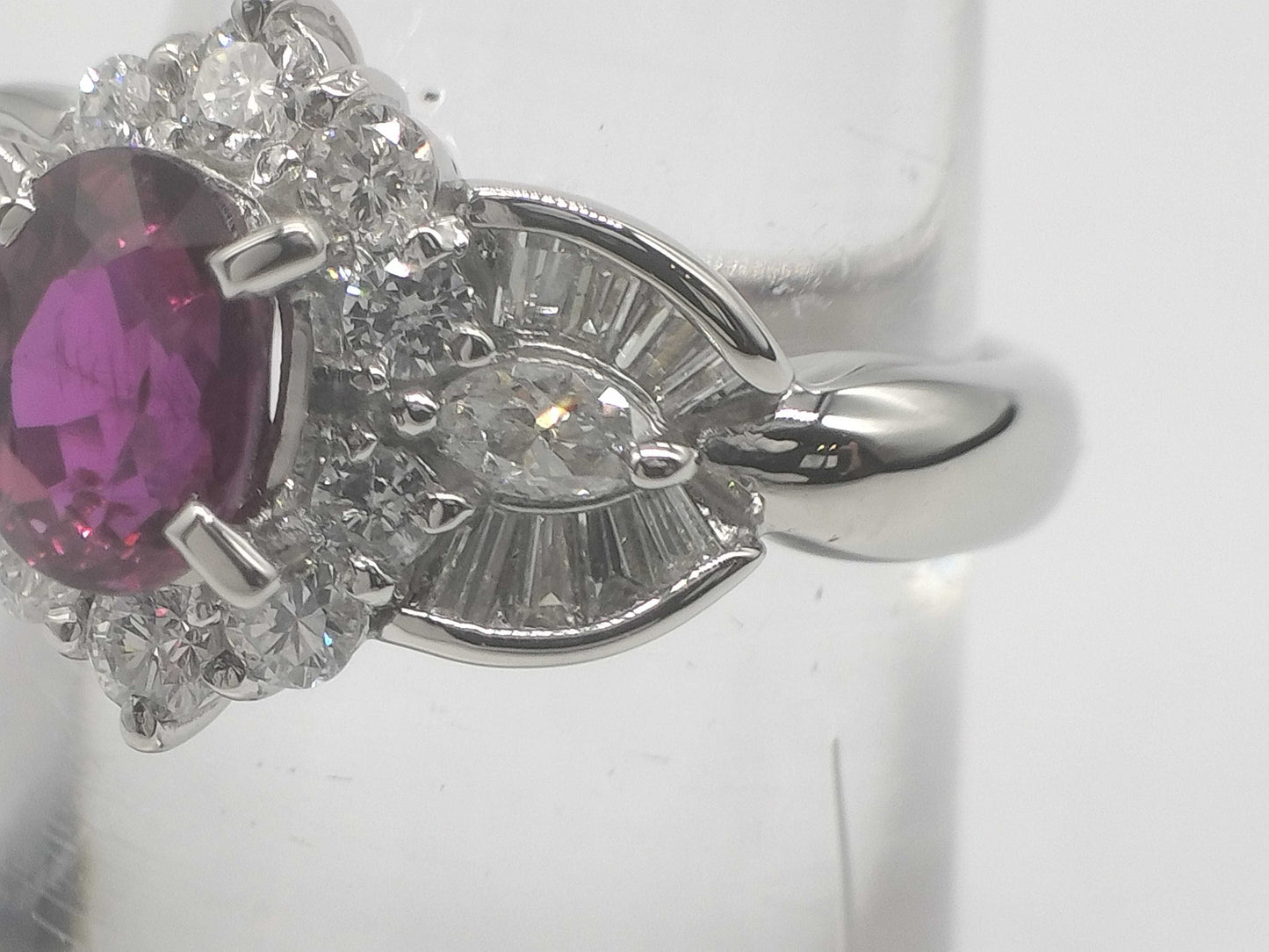 R1.15ct D0.75ct Pt900 6.8g Ring