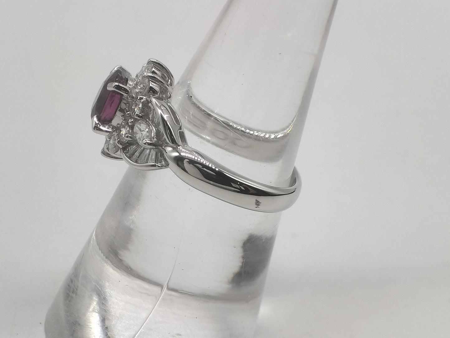 R1.15ct D0.75ct Pt900 6.8g Ring
