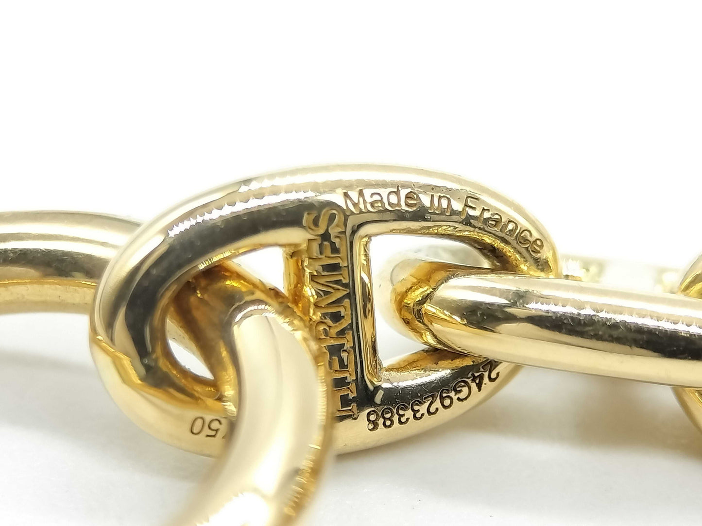 HERMES Chaine d'Ancre TPM 22-link bracelet in YG and Au750, weighing 19.4g