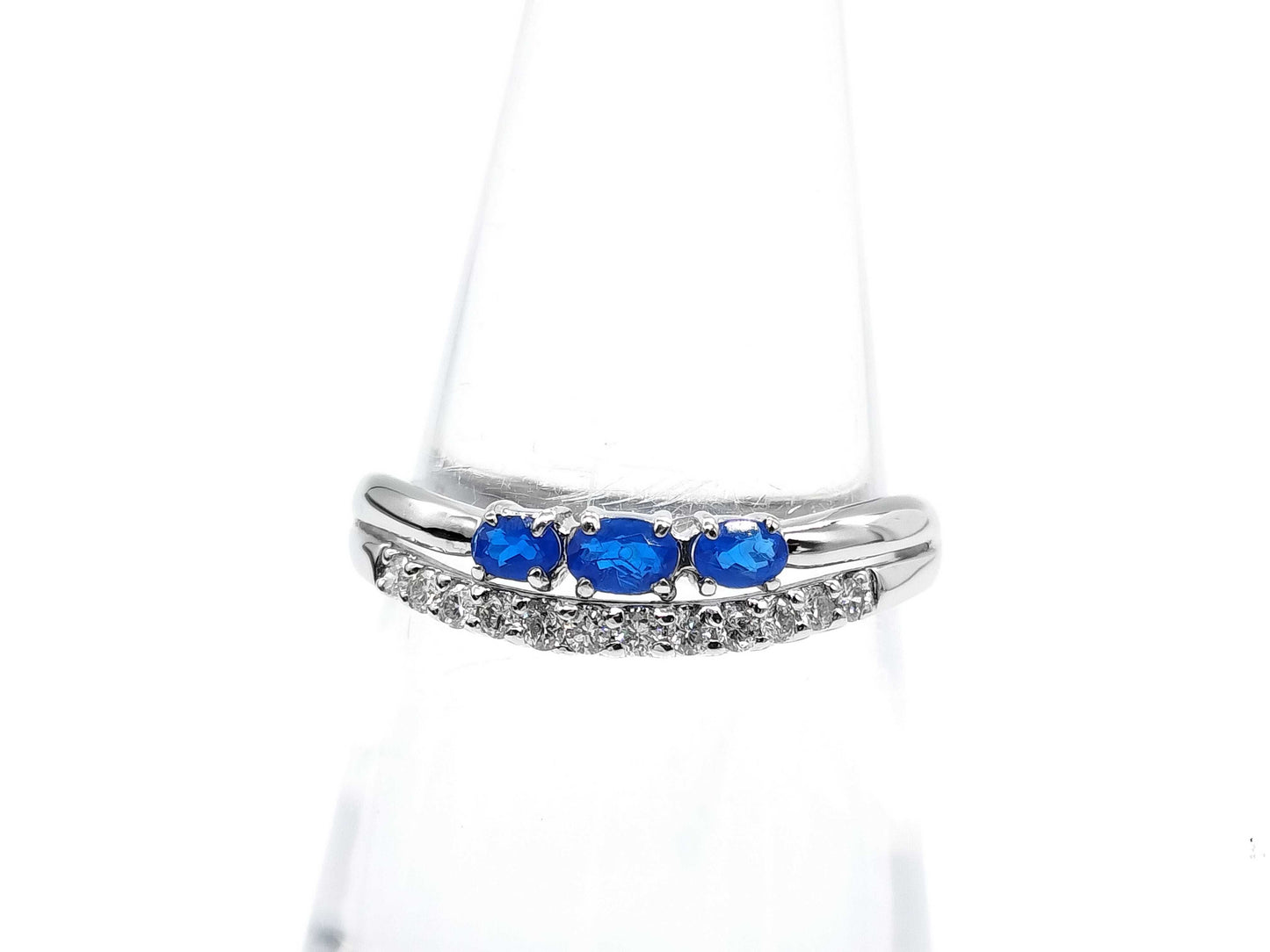 Apatite 0.18ct D0.13ct K18WG 1.8g Ring