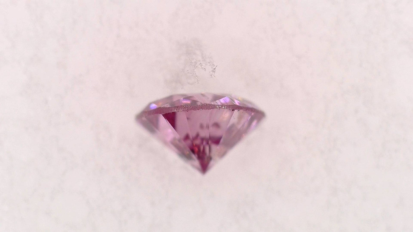 0.059ct Fancy Vivid Purple Pink I-1 ****/GD/FR Faint Natural 2.48-2.53x1.49mm RD Loose Diamond