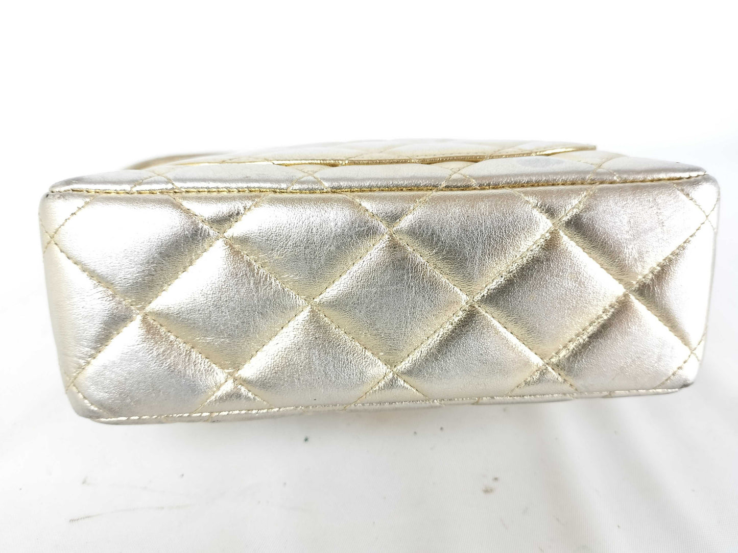 CHANEL Gold Metallic Minimato Handbag, No. 3, Corner and Surface Scratches