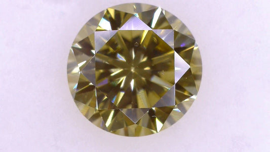 0.958ct FANCY BROWNISH YELLOW SI-1 ****/GD/FR FAINT NATURAL 6.02-6.12X3.96mm RD Diamond Loose