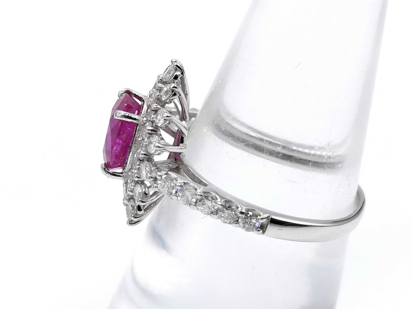 R1.86ct D0.80ct Pt950 4.5g Ring