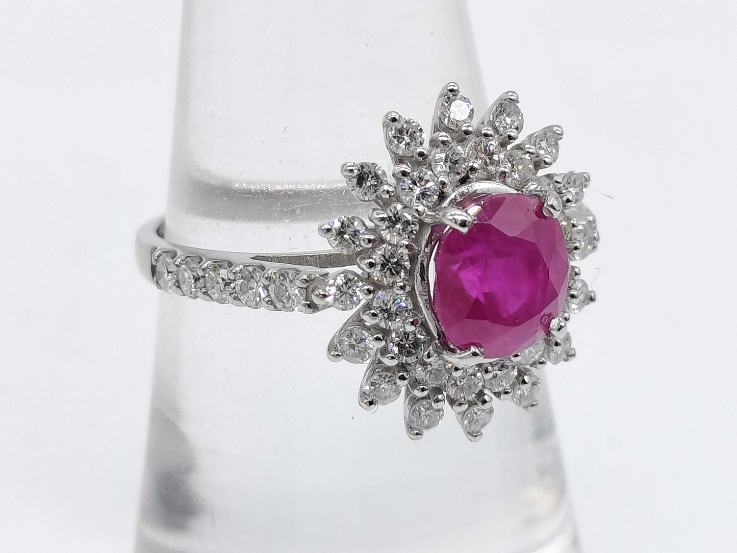 R1.86ct D0.80ct Pt950 4.5g Ring
