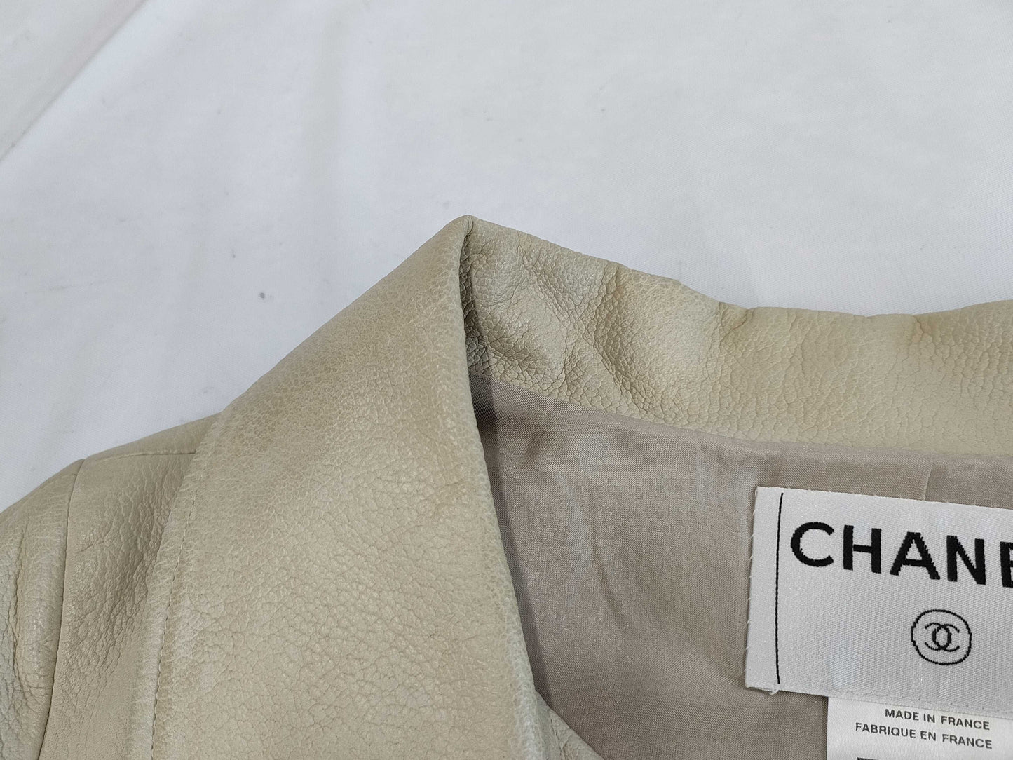 CHANEL Coco Mark Lamb Leather Jacket P31142 Size 34 Jacket