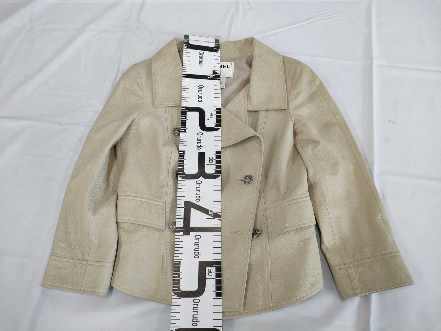 CHANEL Coco Mark Lamb Leather Jacket P31142 Size 34 Jacket
