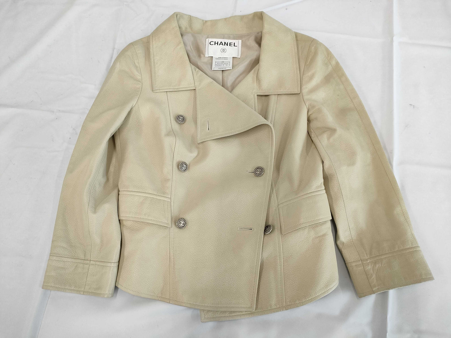CHANEL Coco Mark Lamb Leather Jacket P31142 Size 34 Jacket
