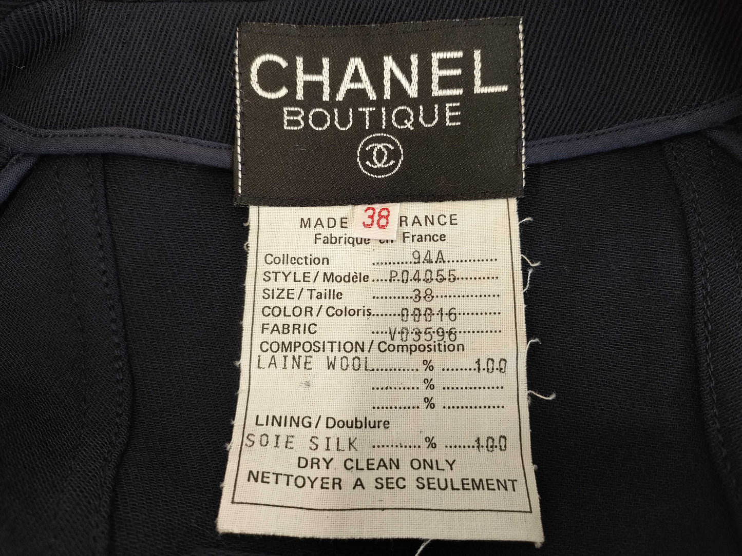CHANEL Jacket 94A Wool P04055V0359 Size 38 Jacket