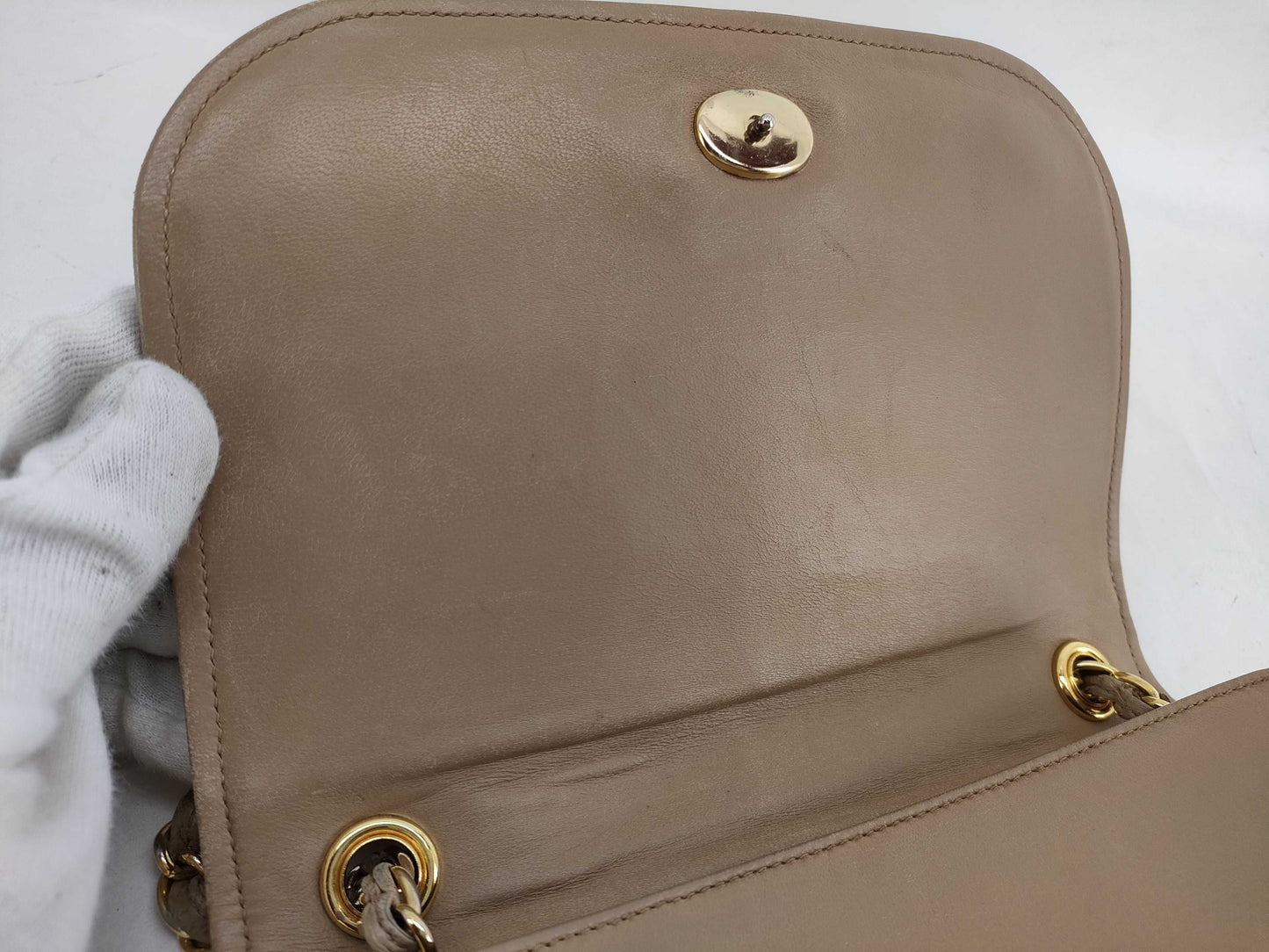 CHANEL Lambskin Coco Mark Chain Bag Beige 0 Series Shoulder Bag