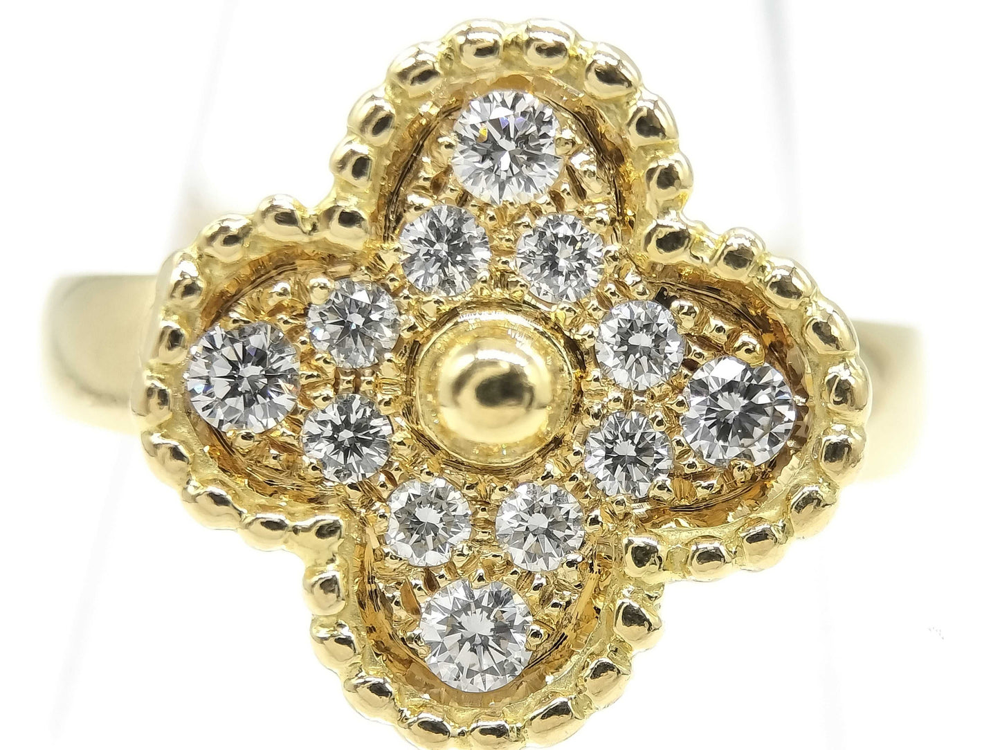 Van Cleef & Arpels Vintage Alhambra #47 Diamond Ring in Yellow Gold 750