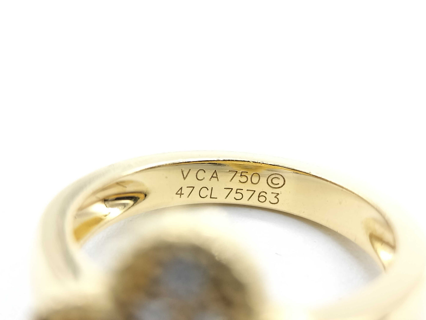 Van Cleef & Arpels Vintage Alhambra #47 Diamond Ring in Yellow Gold 750