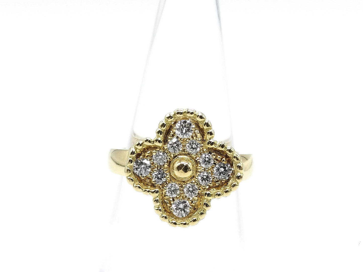 Van Cleef & Arpels Vintage Alhambra #47 Diamond Ring in Yellow Gold 750