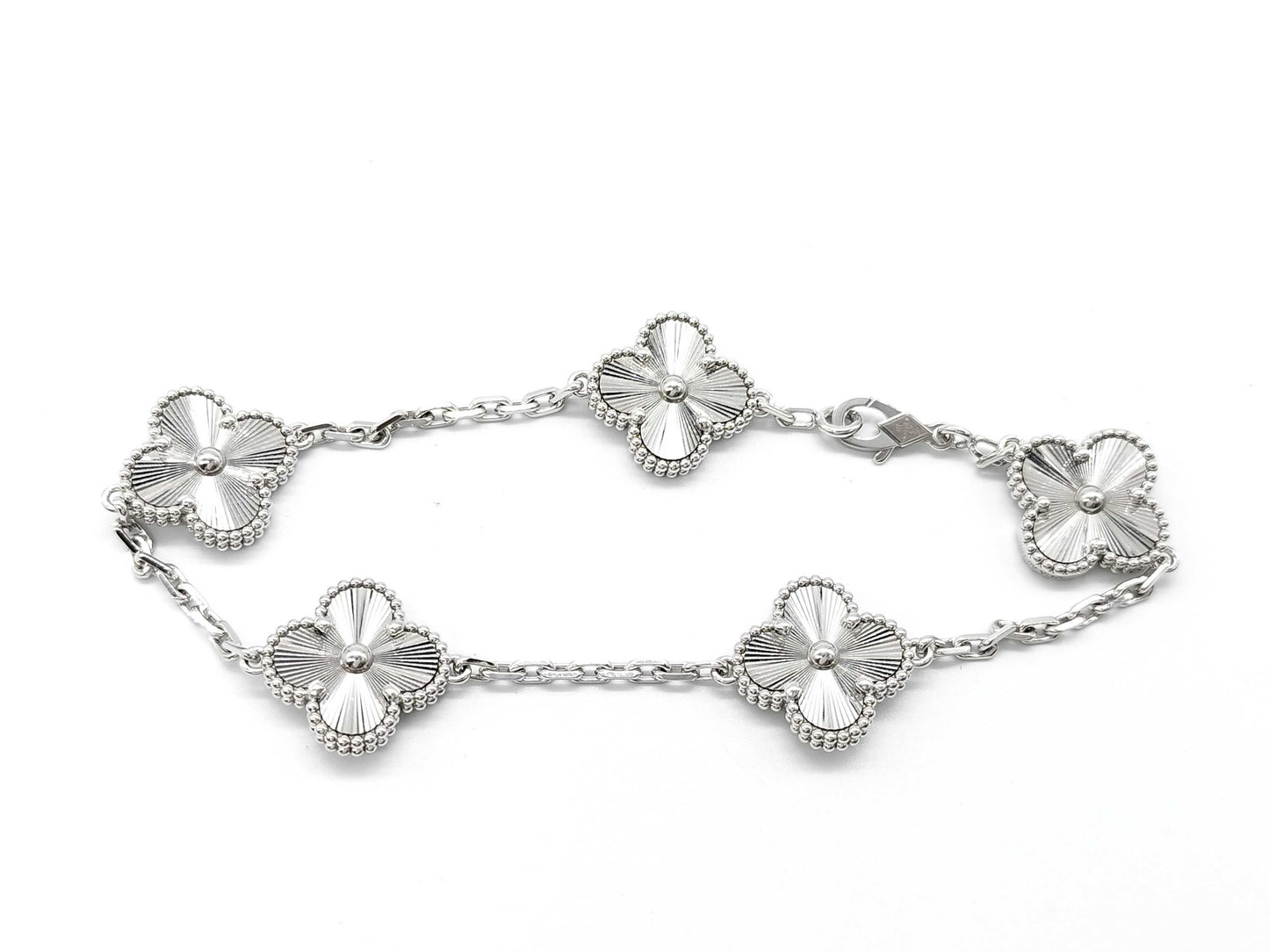 Van Cleef & Arpels Vintage Alhambra Guilloched 5-Piece Bracelet in Au750, 19.5g