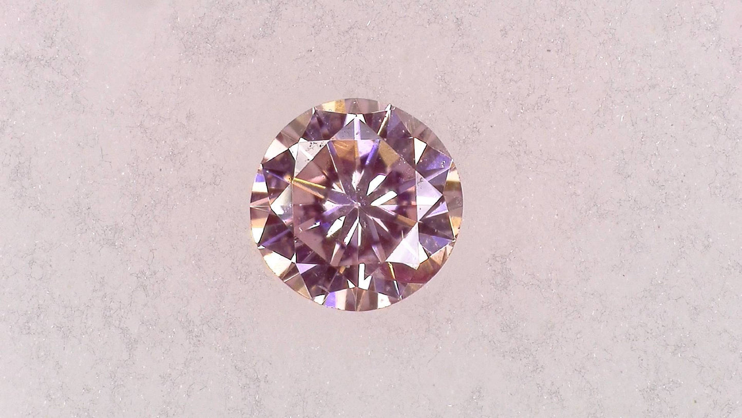 0.042ct FANCY PINK I-1 ****/GD/GD MEDIUM BLUE NATURAL 2.22-2.26X1.36mm RD Diamond Loose
