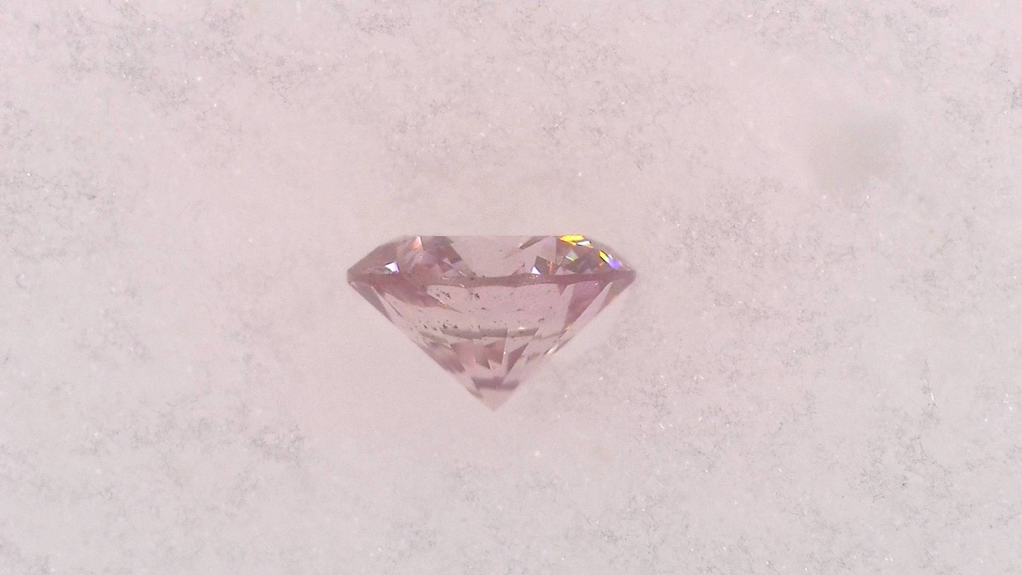 0.042ct FANCY PINK I-1 ****/GD/GD MEDIUM BLUE NATURAL 2.22-2.26X1.36mm RD Diamond Loose