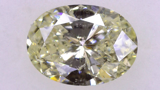 2.012ct UNDER N)VERY LIGHT YELLOW I-1 ****/GD/GD FAINT NATURAL 9.94-7.23X4.17mm OV Diamond Loose