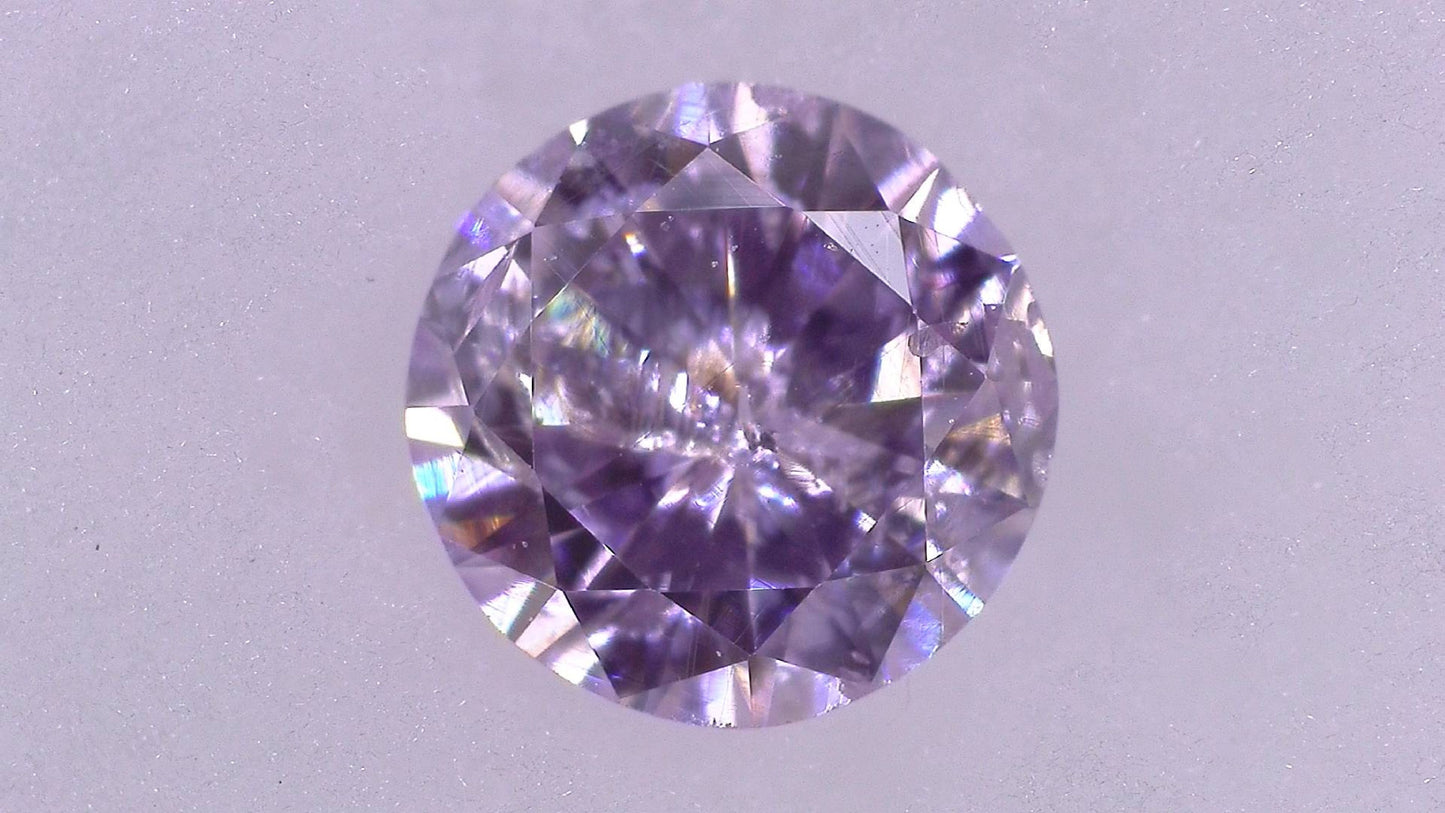 0.170ct FANCY PINK PURPLE I-2 ****/GD/FR NONE NATURAL 3.60-3.67X2.12mm RD Diamond Loose