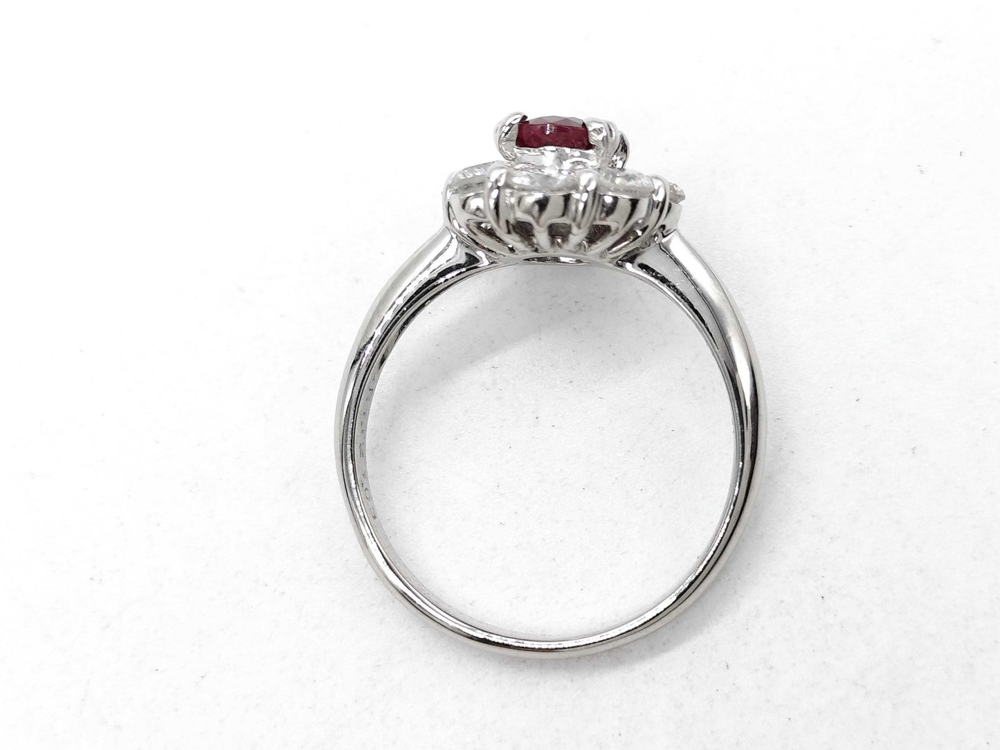 Pigeon Blood R1.12ct D1.03ct Pt900 5.4g Ring