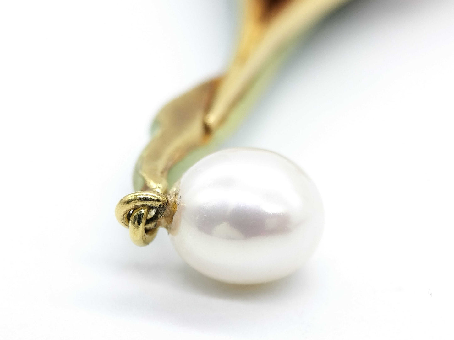 MASRIERA Pearl Diameter: Approx. 6.0mm, Emerald, Diamond, 750, 15.2g, Brooch