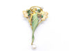 MASRIERA Pearl Diameter: Approx. 6.0mm, Emerald, Diamond, 750, 15.2g, Brooch