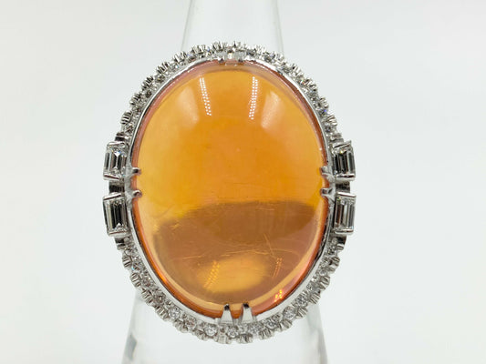 Fire Opal 8.50ct Diamond PM 16.3G Ring