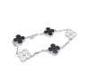 Van Cleef & Arpels Vintage Alhambra 5-Piece Onyx and Diamond Bracelet in WG Au750, 12.2g