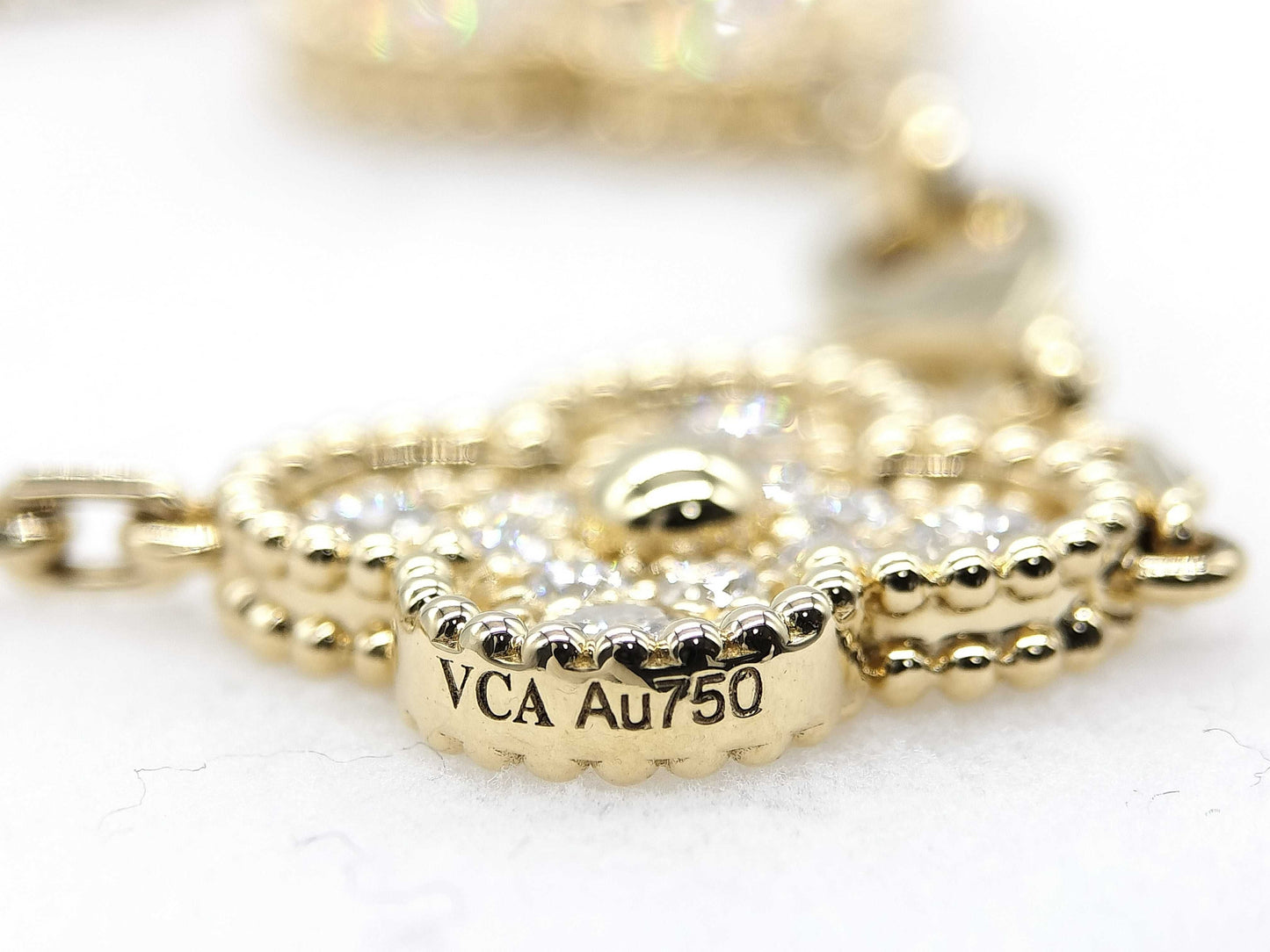Van Cleef & Arpels Vintage Alhambra 5-Piece Diamond Bracelet in Yellow Gold and Au750, 14.1g