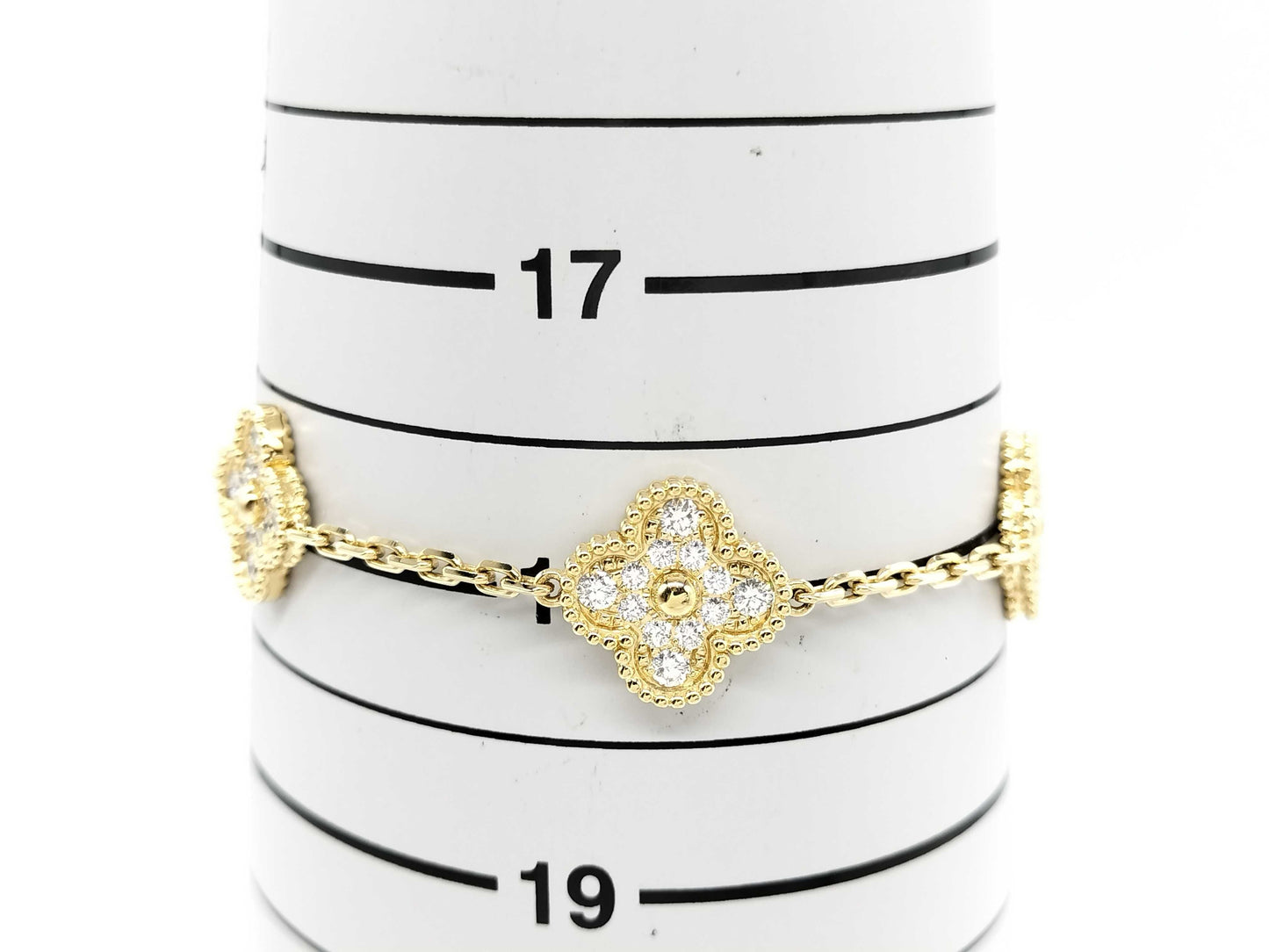 Van Cleef & Arpels Vintage Alhambra 5-Piece Diamond Bracelet in Yellow Gold and Au750, 14.1g
