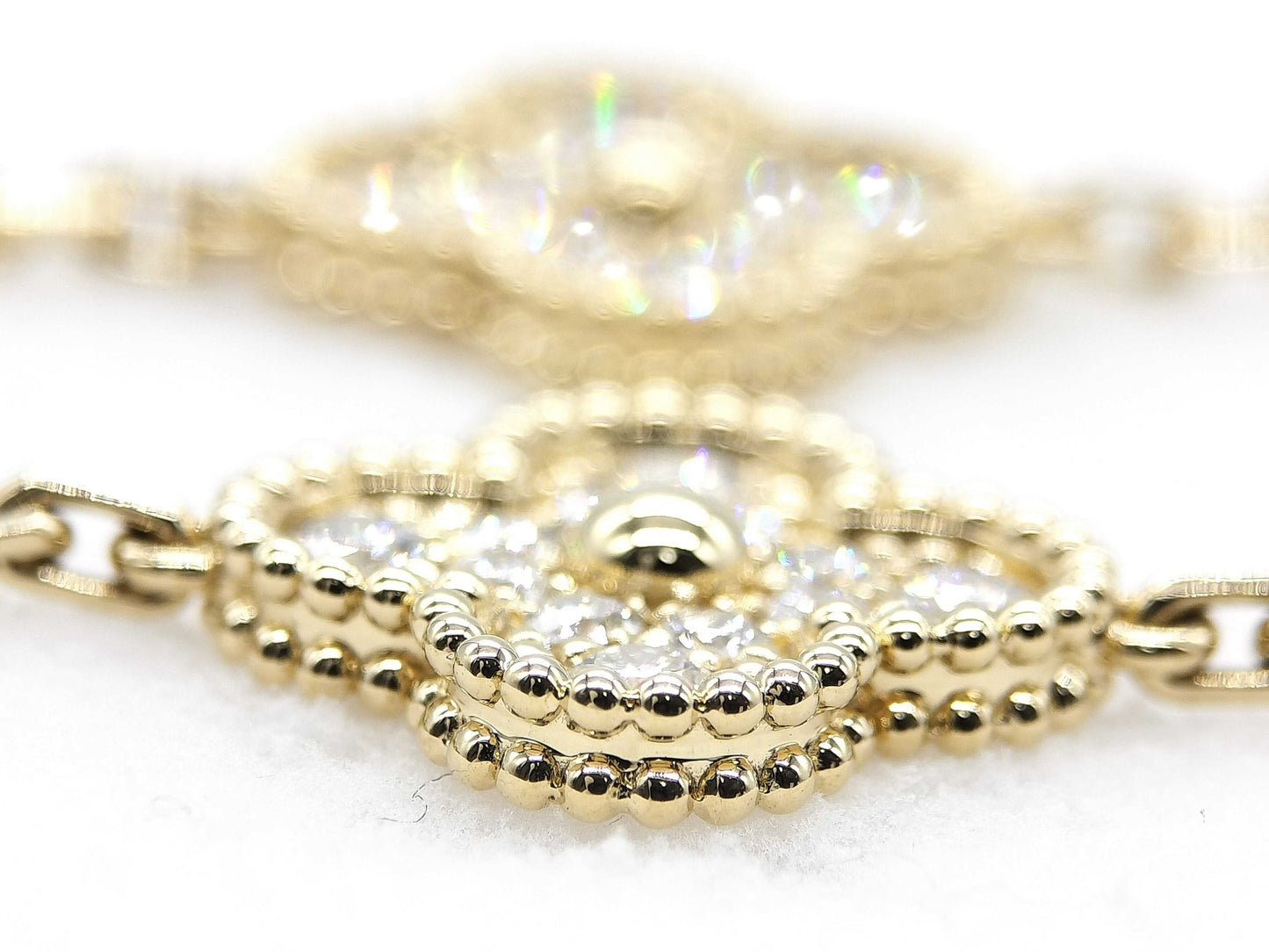 Van Cleef & Arpels Vintage Alhambra 5-Piece Diamond Bracelet in Yellow Gold and Au750, 14.1g