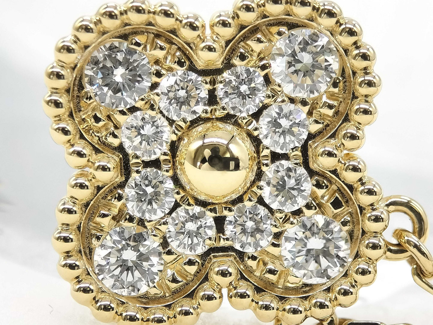 Van Cleef & Arpels Vintage Alhambra Diamond Necklace in Yellow Gold and Au750, 5.7g