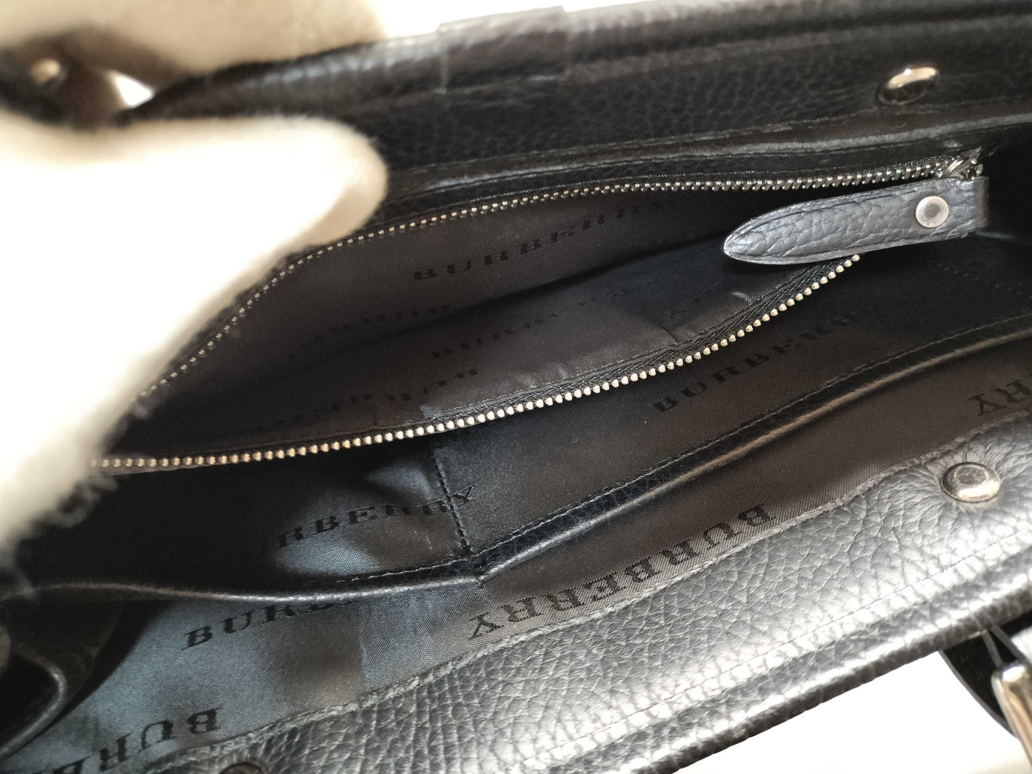BURBERRY Nylon and Leather Nova Check Handbag