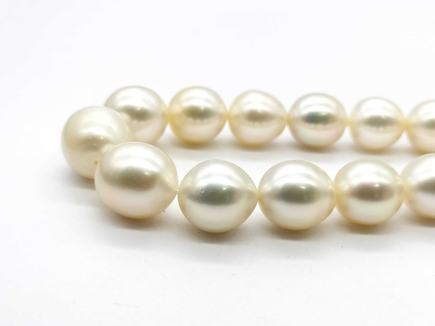MIKIMOTO M Charm Nanyang Semi Round Pearl Diameter Approx. 10.0mm - 13.6mm Diamond K14 97.3g Necklace