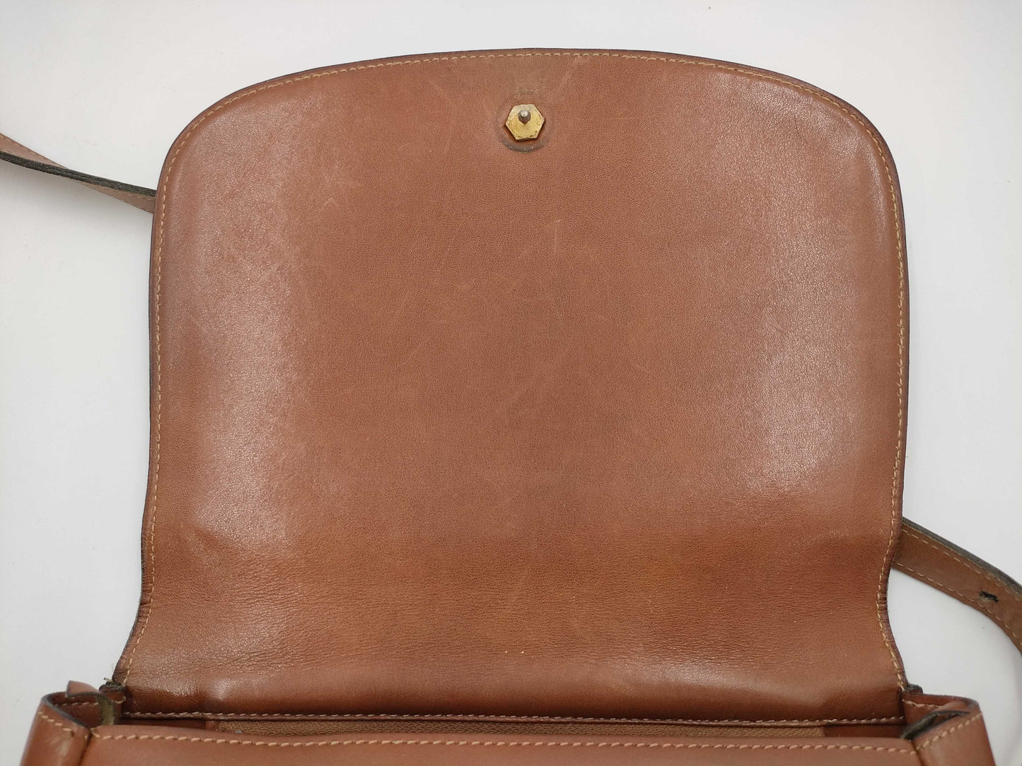 Dior Old Dior Leather Shoulder Bag, Brown Leather, Flap Stuck, Difficult to Open/Close