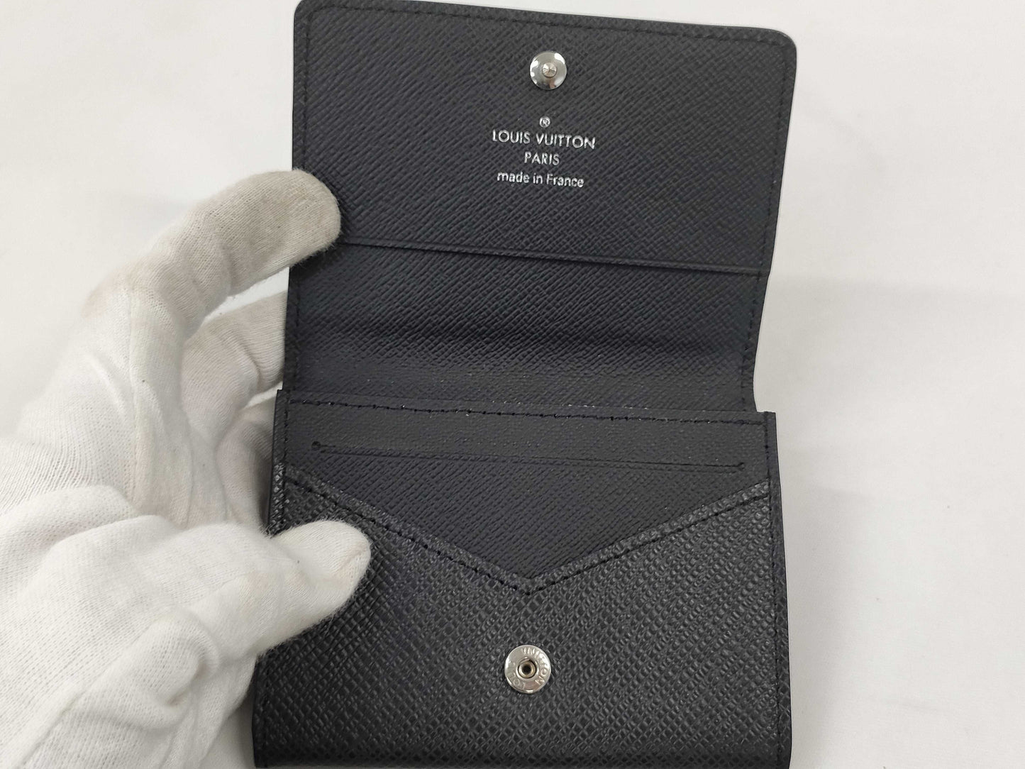 LOUIS VUITTON Taiga M64595 Envelope Carte de Visite NM Coin Case