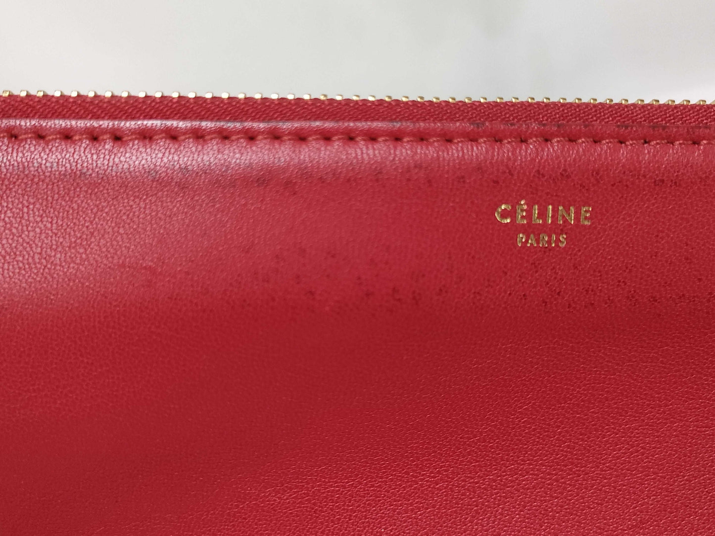 CELINE Trio Large Shoulder Bag Red Shoulder Bag
