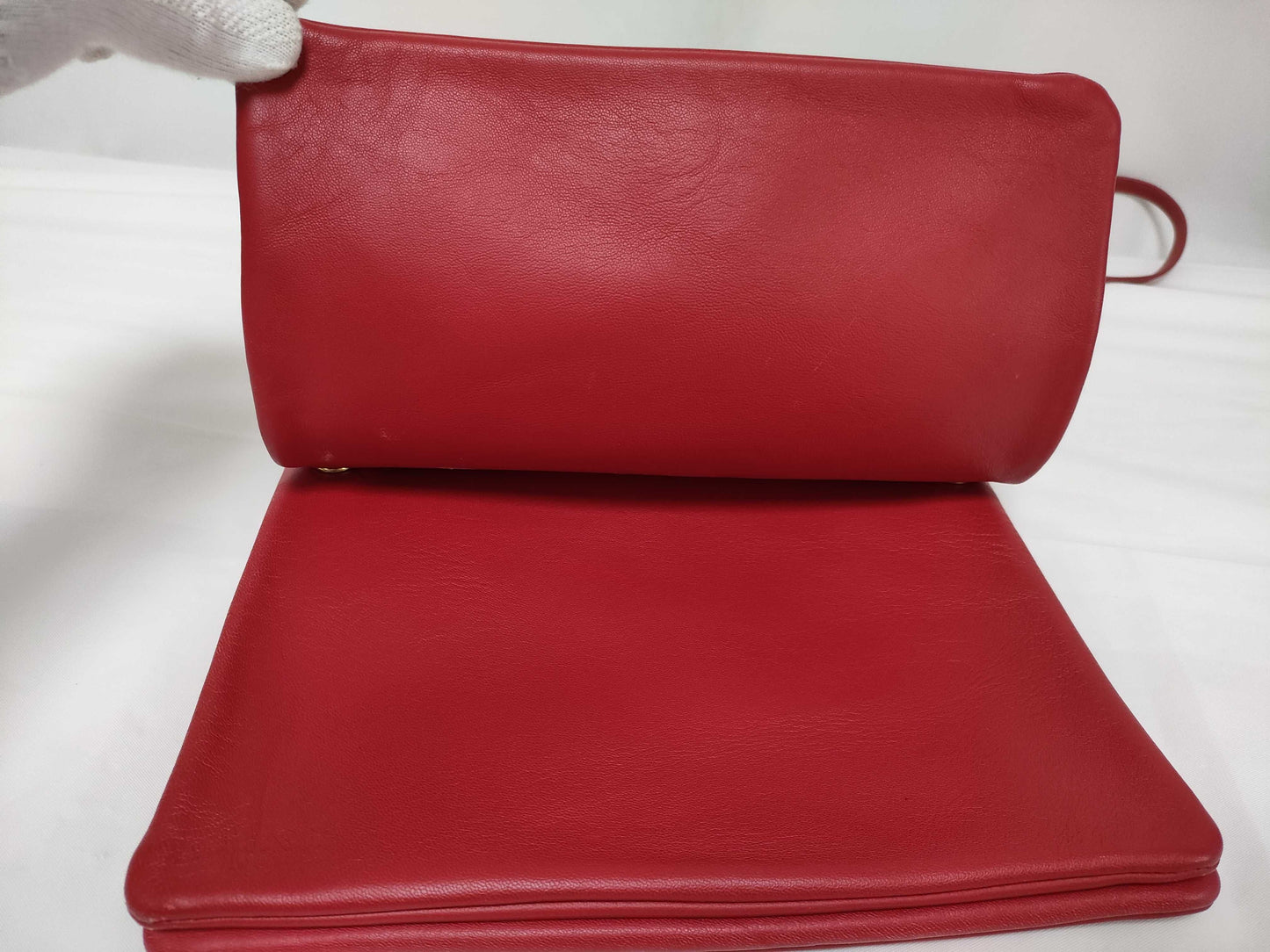 CELINE Trio Large Shoulder Bag Red Shoulder Bag