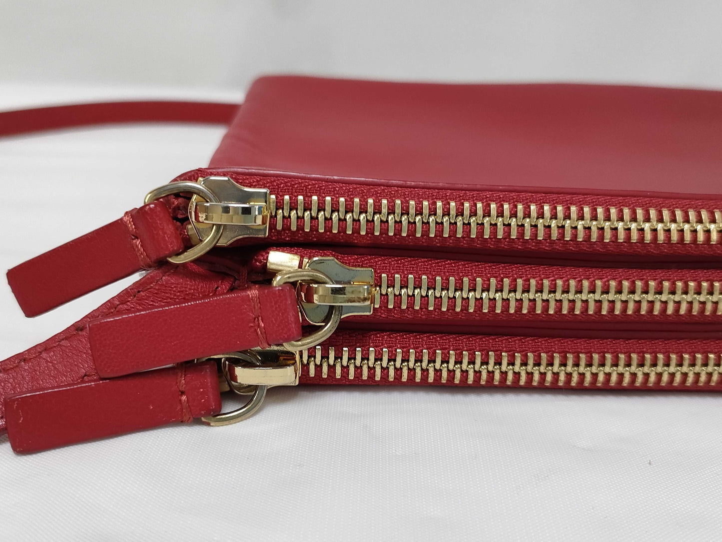 CELINE Trio Large Shoulder Bag Red Shoulder Bag