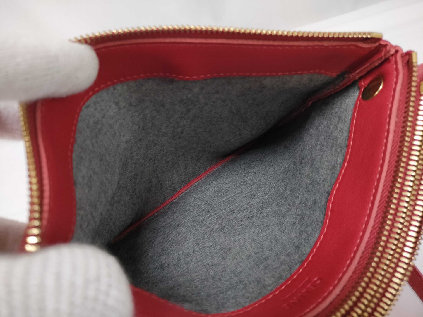 CELINE Trio Large Shoulder Bag Red Shoulder Bag