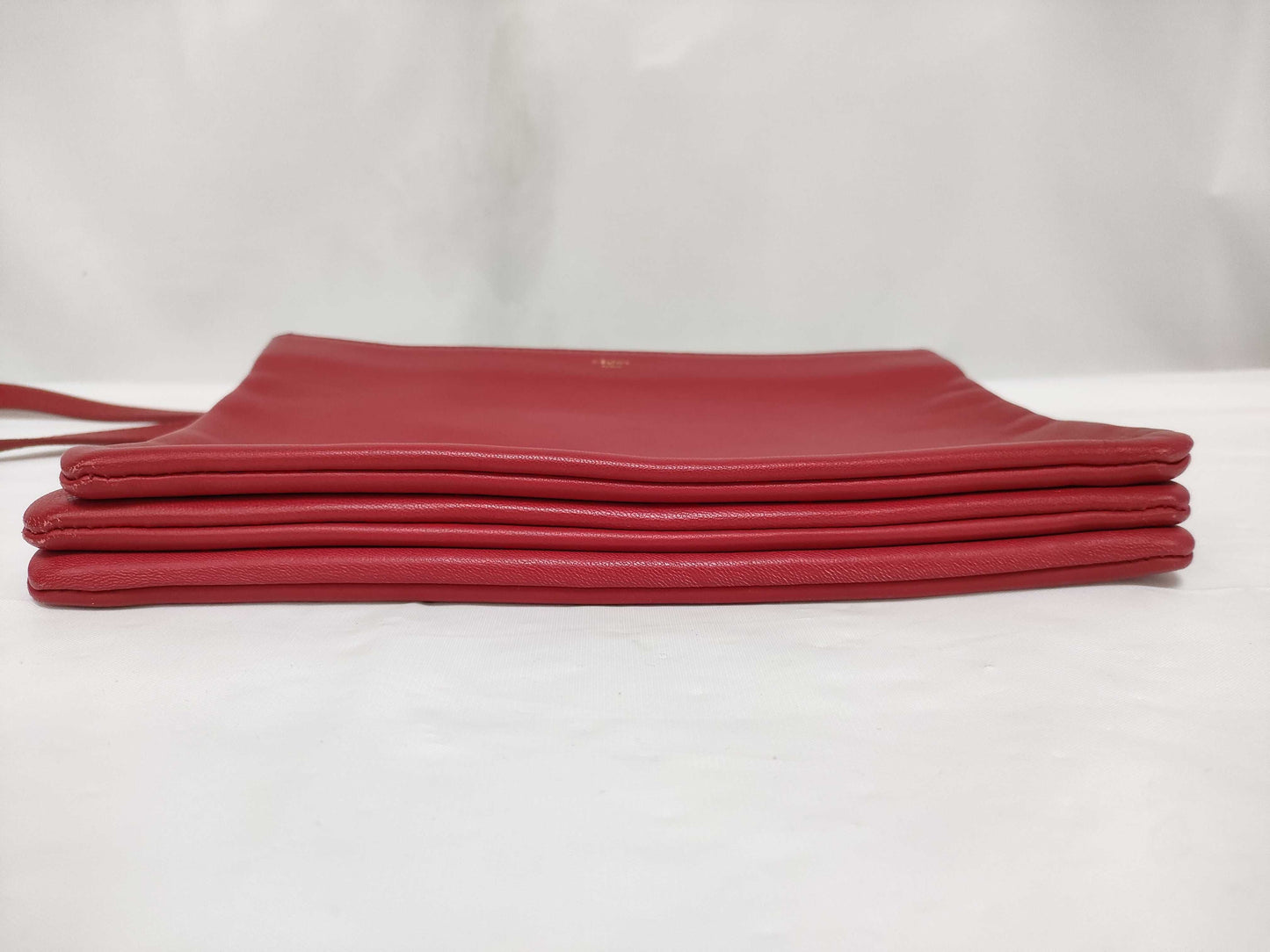 CELINE Trio Large Shoulder Bag Red Shoulder Bag