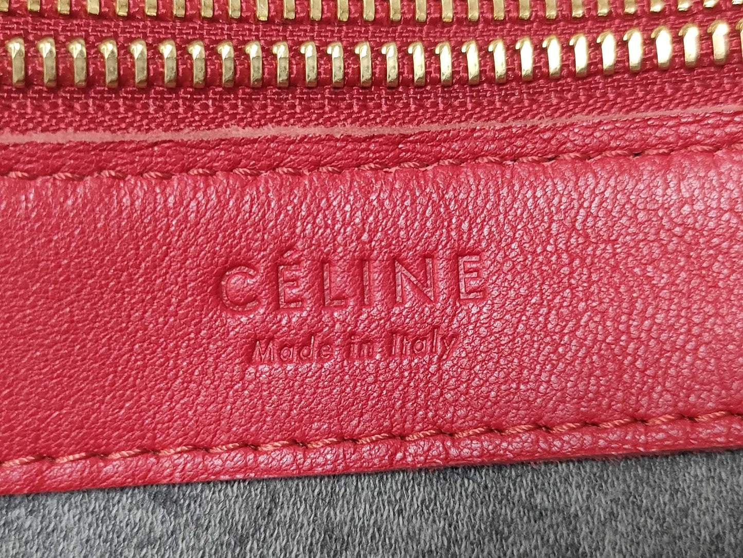 CELINE Trio Large Shoulder Bag Red Shoulder Bag