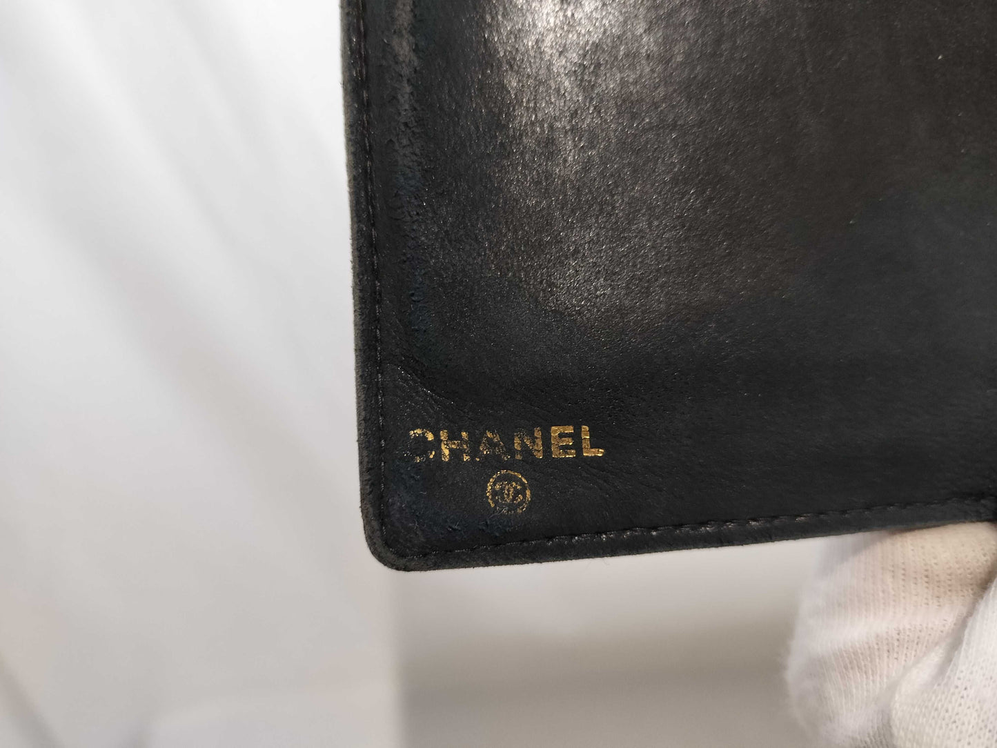 CHANEL Caviar Leather Long Wallet with Clasp Closure and Gold Hardware, Black
