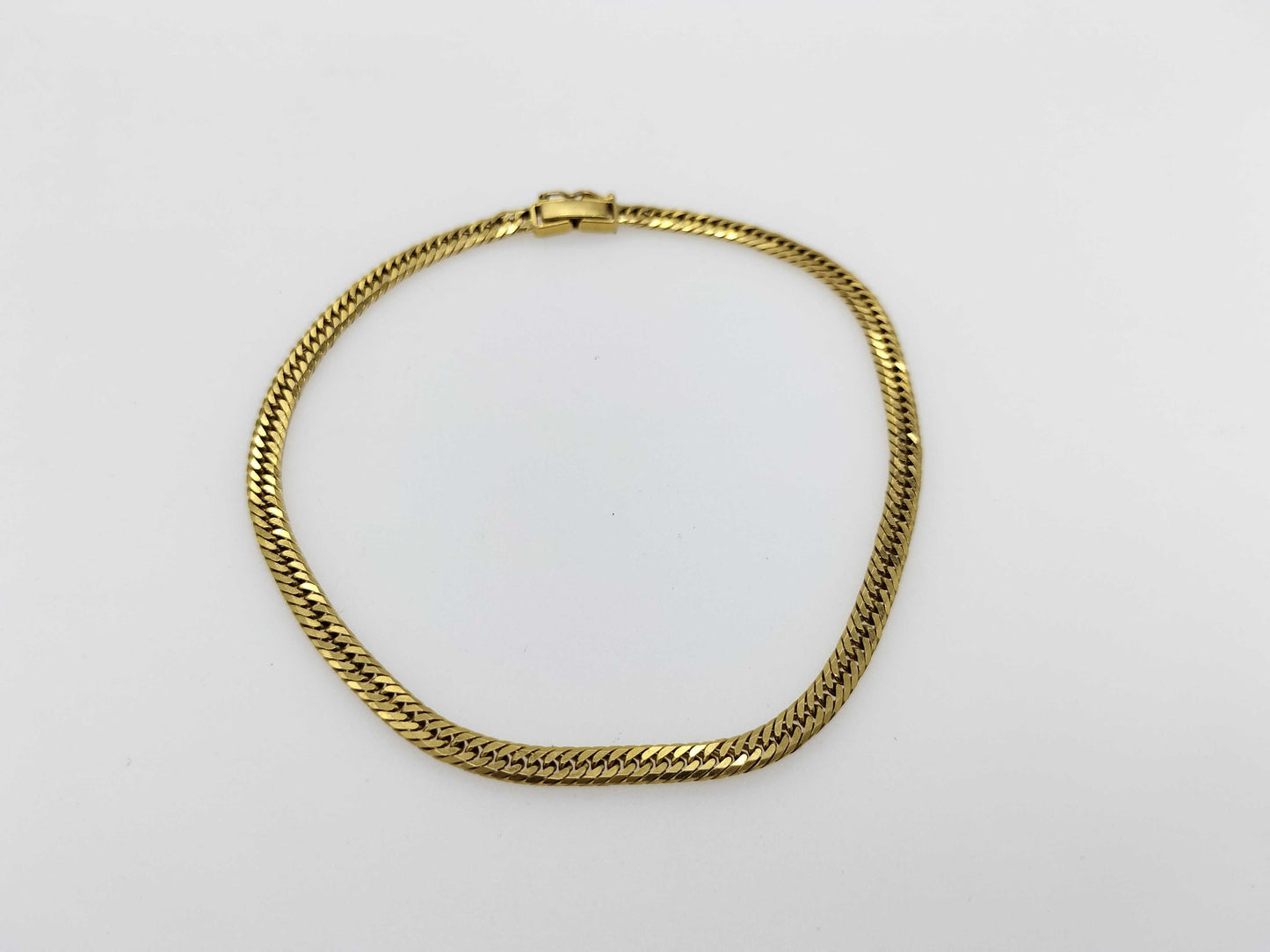 8-sided double 18K gold 10.4g bracelet/bangle