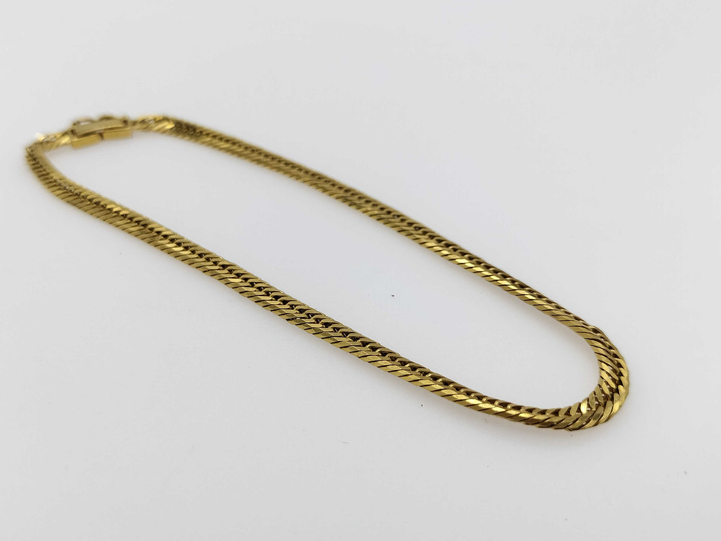 8-sided double 18K gold 10.4g bracelet/bangle