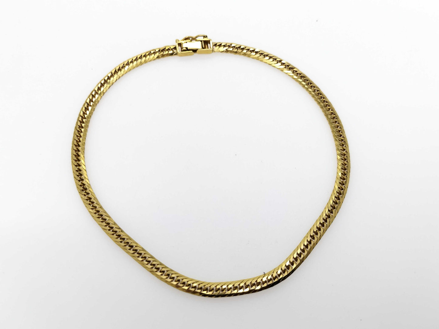 8-sided double 18K gold 10.4g bracelet/bangle